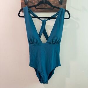 summersalt Teal Blue Cross-Back One-Piece Swimsuit